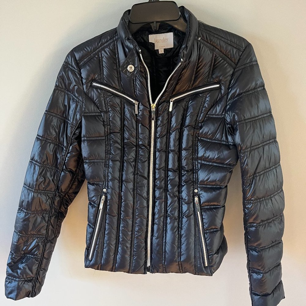 Laundry Black Lightweight Women's Puffer Jacket. EUC. Size Small.